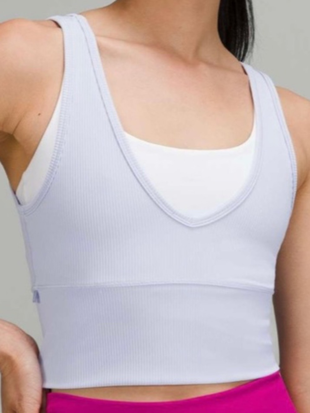 lululemon athletica Lavender Ribbed Cropped Tank